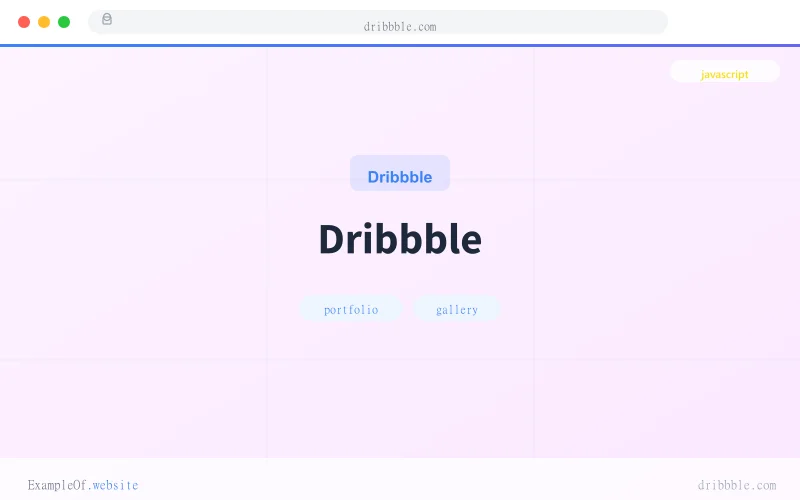 Dribbble website example screenshot
