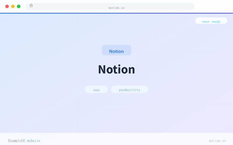 Notion website example screenshot